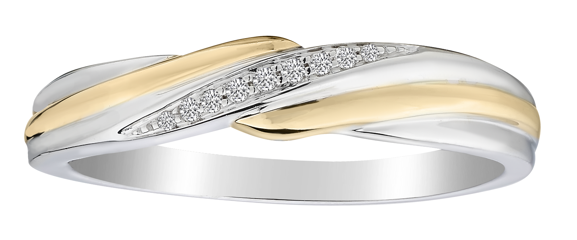 .05 Carat of Diamond Band, 14kt Two Tone.....................NOW
