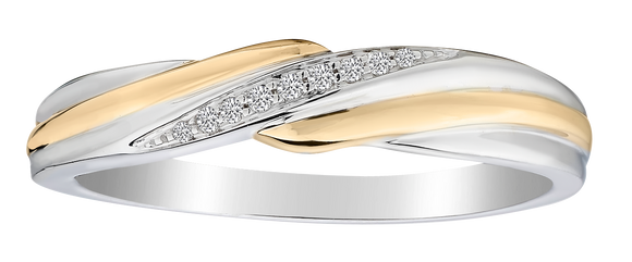 .05 Carat of Diamond Band, 14kt Two Tone.....................NOW
