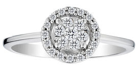.25 Carat of Diamonds Halo Ring, 10kt White Gold.....................NOW