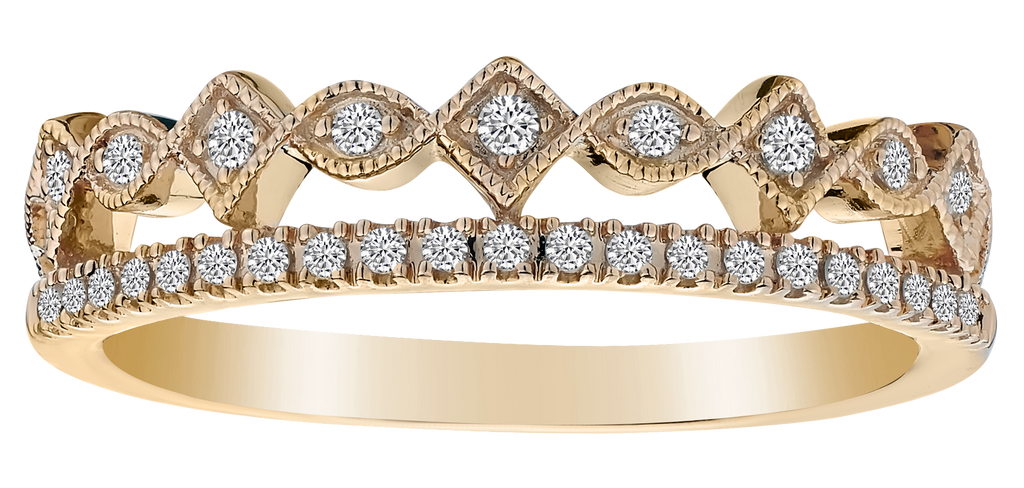 .16 Carat of Diamonds 2 Row Ring, 10kt Yellow Gold.....................NOW
