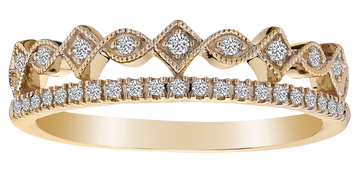 .16 Carat of Diamonds 2 Row Ring, 10kt Yellow Gold.....................NOW - Griffin Jewellery Designs