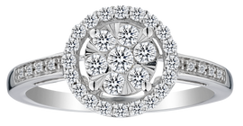 .25 Carat of Diamonds Halo Ring, 14kt White Gold....................NOW