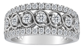 1.00 Carat of Diamonds Band, 10kt White Gold.....................NOW