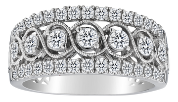 1.00 Carat of Diamonds Band, 10kt White Gold.....................NOW