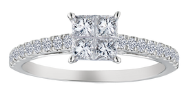 .75 Carat of Diamonds Ring, 10kt White Gold.....................NOW