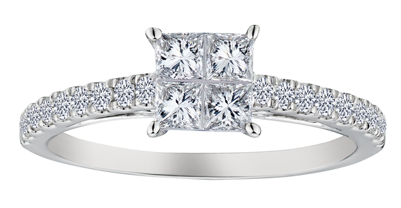 .75 Carat of Diamonds Ring, 10kt White Gold.....................NOW