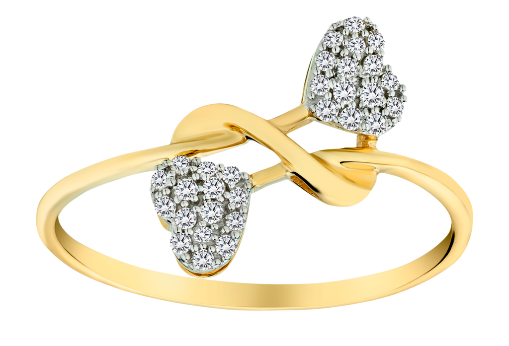 .12 Carat of Diamonds "Double Heart" Ring, 10kt Yellow Gold.....................NOW