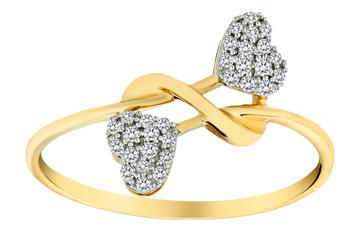 .12 Carat of Diamonds "Double Heart" Ring, 10kt Yellow Gold.....................NOW - Griffin Jewellery Designs