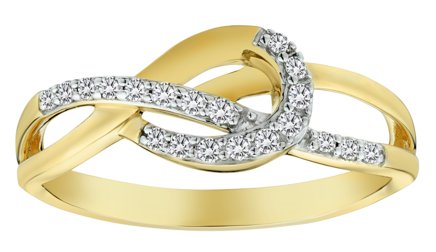 .16 Carat of Diamonds "Love Knot" Ring, 10kt Yellow Gold.....................NOW