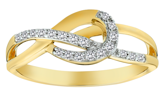 .16 Carat of Diamonds "Love Knot" Ring, 10kt Yellow Gold.....................NOW