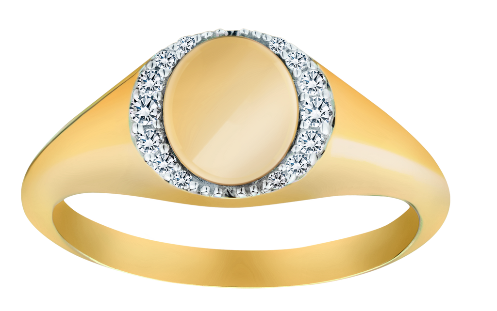 .10 Carat of Diamonds Signet Ring, 10kt Yellow Gold.....................NOW