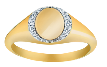 .10 Carat of Diamonds Signet Ring, 10kt Yellow Gold.....................NOW