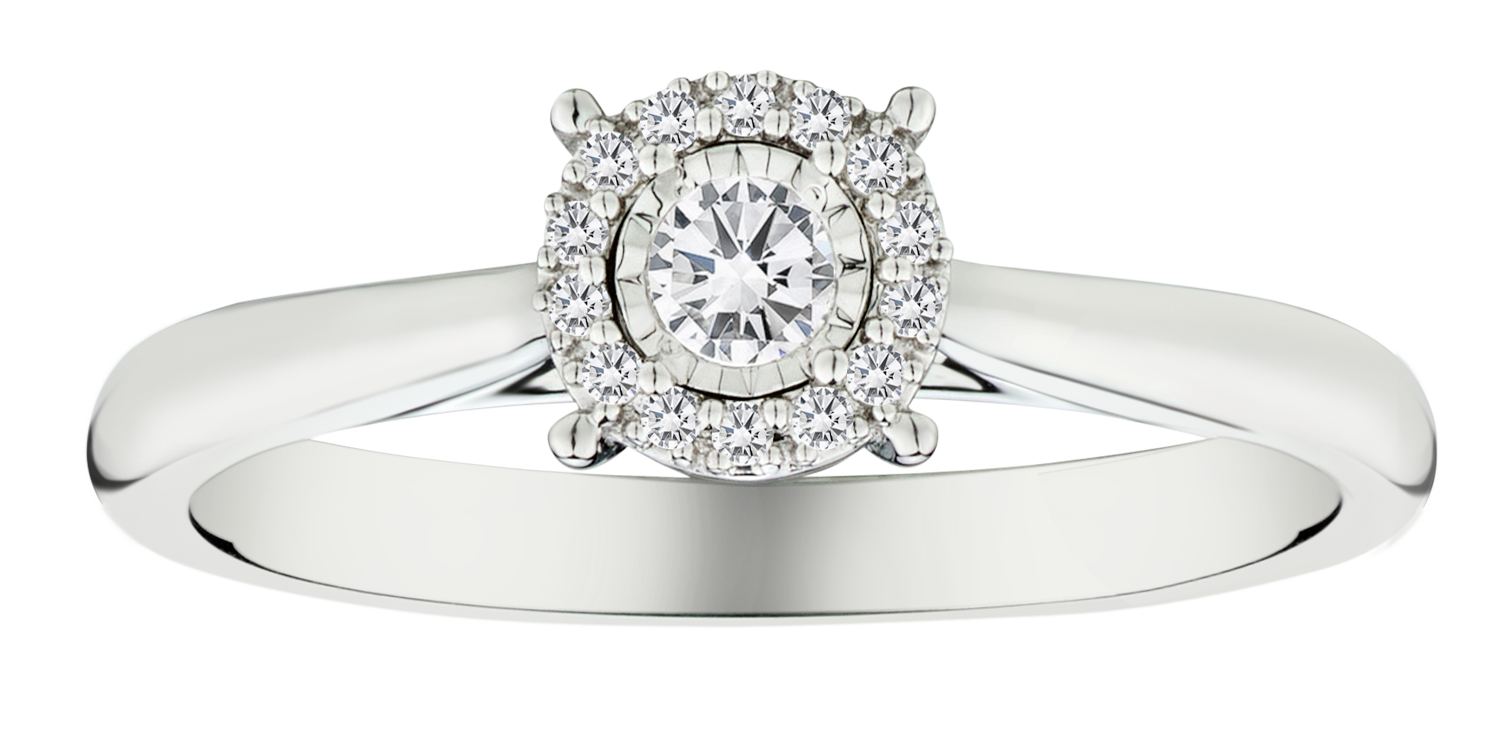 .15 Carat of Diamonds "Miracle" Halo Ring, 10kt White Gold.....................NOW