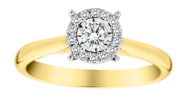 .25 Carat of Diamonds "Miracle" Halo Ring, 10kt Yellow Gold.....................NOW