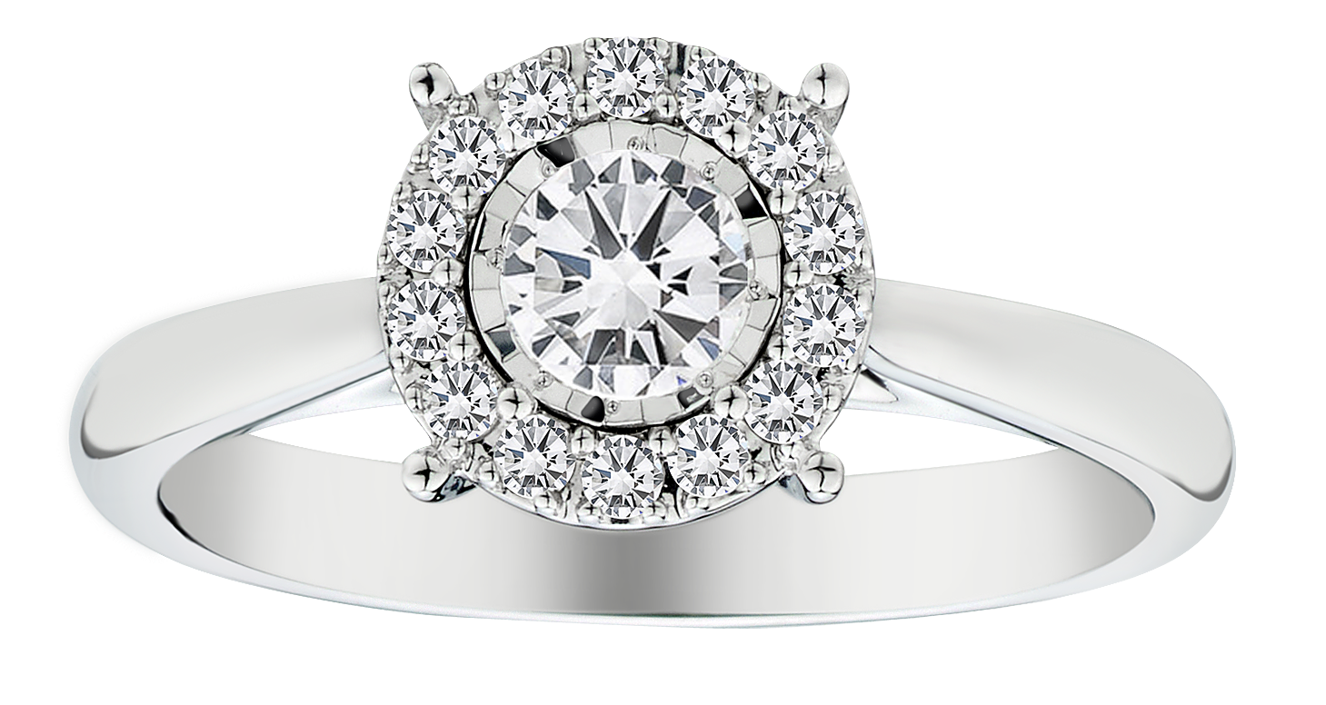 .45 Carat of Diamonds Halo Ring, 10kt White Gold.....................NOW