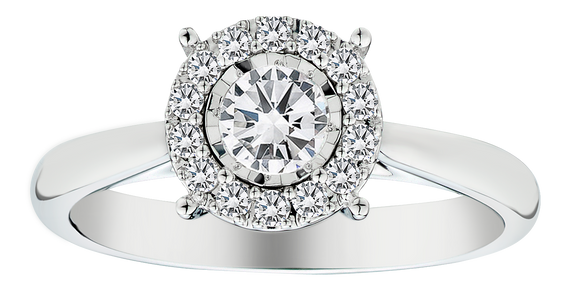 .45 Carat of Diamonds Halo Ring, 10kt White Gold.....................NOW