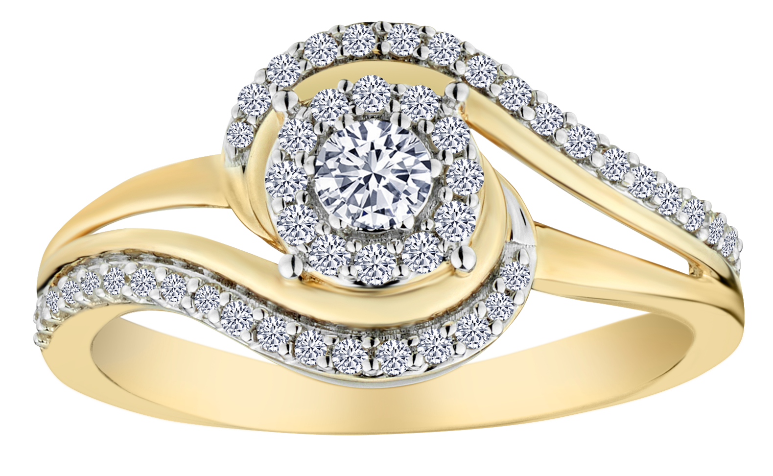 .40 Carat of Diamonds "Swirl" Ring, 10kt Yellow Gold.....................NOW