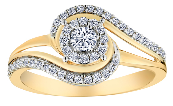 .40 Carat of Diamonds "Swirl" Ring, 10kt Yellow Gold.....................NOW