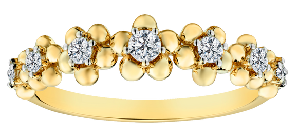 .25 Carat of Diamonds "Flower" Ring, 10kt Yellow Gold.....................NOW