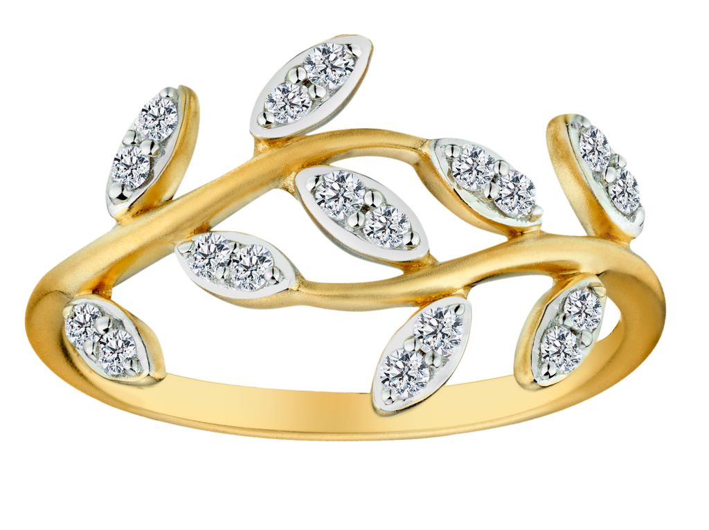 .25 Carat of Diamonds "Leaves" Ring, 10kt Yellow Gold.....................NOW