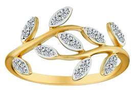 .25 Carat of Diamonds "Leaves" Ring, 10kt Yellow Gold.....................NOW