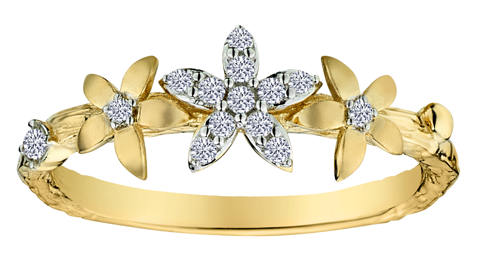 .13 Carat of Diamonds "Flower" Ring, 10kt Yellow Gold.....................NOW