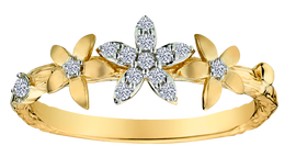 .13 Carat of Diamonds "Flower" Ring, 10kt Yellow Gold.....................NOW