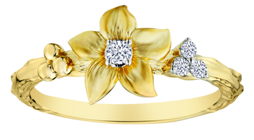 .10 Carat of Diamonds "Flower" Ring, 10kt Yellow Gold.....................NOW