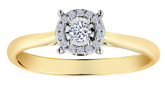 .25 Carat of Diamonds "Miracle" Ring, 10kt Yellow Gold.....................NOW