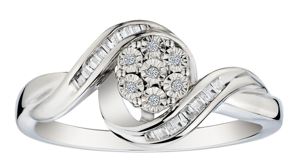 .11 Carat of Diamonds "Miracle" Cluster Ring, Silver.....................NOW