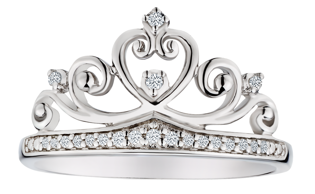 .10 Carat of Diamonds Crown Ring, Silver.....................NOW