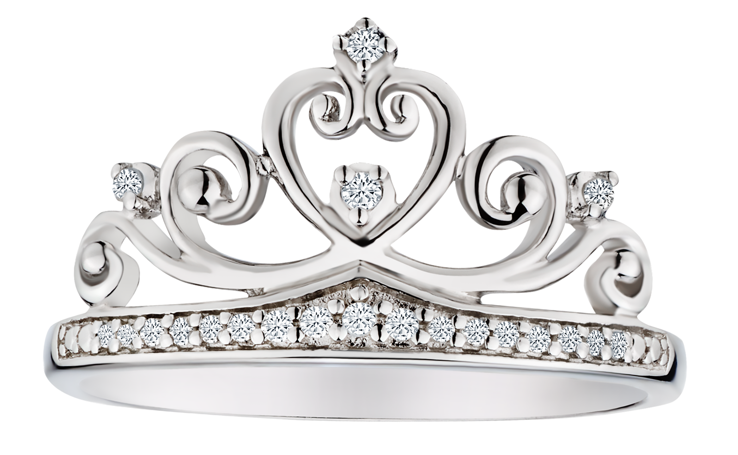 .10 Carat of Diamonds Crown Ring, Silver.....................NOW