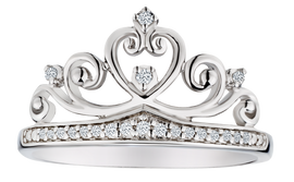 .10 Carat of Diamonds Crown Ring, Silver.....................NOW
