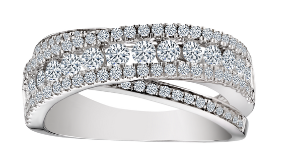 1.00 Carat of Diamonds Ring, 14kt White Gold.....................NOW