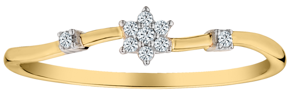.05 Carat of Diamonds "Flower" Ring, 10kt Yellow Gold.....................NOW