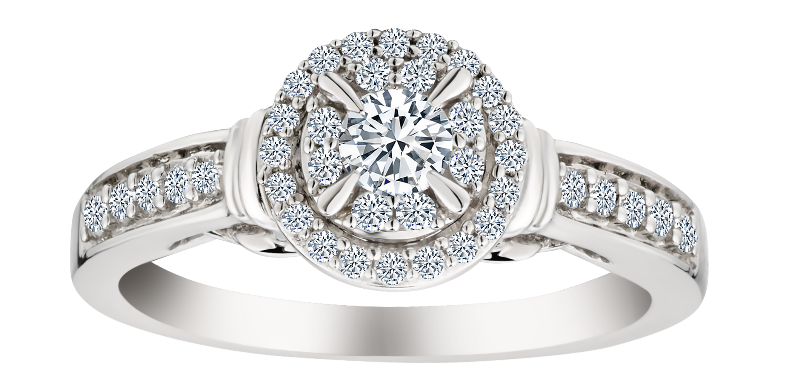 .51 Carat of Diamonds Halo Ring, 10kt White Gold.....................NOW