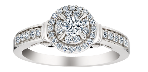 .51 Carat of Diamonds Halo Ring, 10kt White Gold.....................NOW