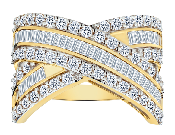 2.00 Carat of Diamonds Ring, 10kt Yellow Gold.....................NOW