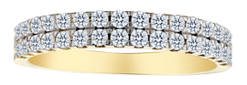 .50 Carat of Diamonds Two Row Band, 10kt Yellow Gold.....................NOW