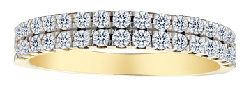 .50 Carat of Diamonds Two Row Band, 10kt Yellow Gold.....................NOW