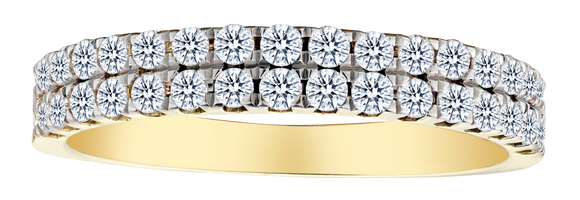 .50 Carat of Diamonds Two Row Band, 10kt Yellow Gold.....................NOW