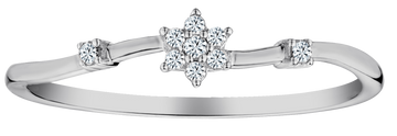 .05 Carat of Diamonds "Flower" Ring, 10kt White Gold.....................NOW