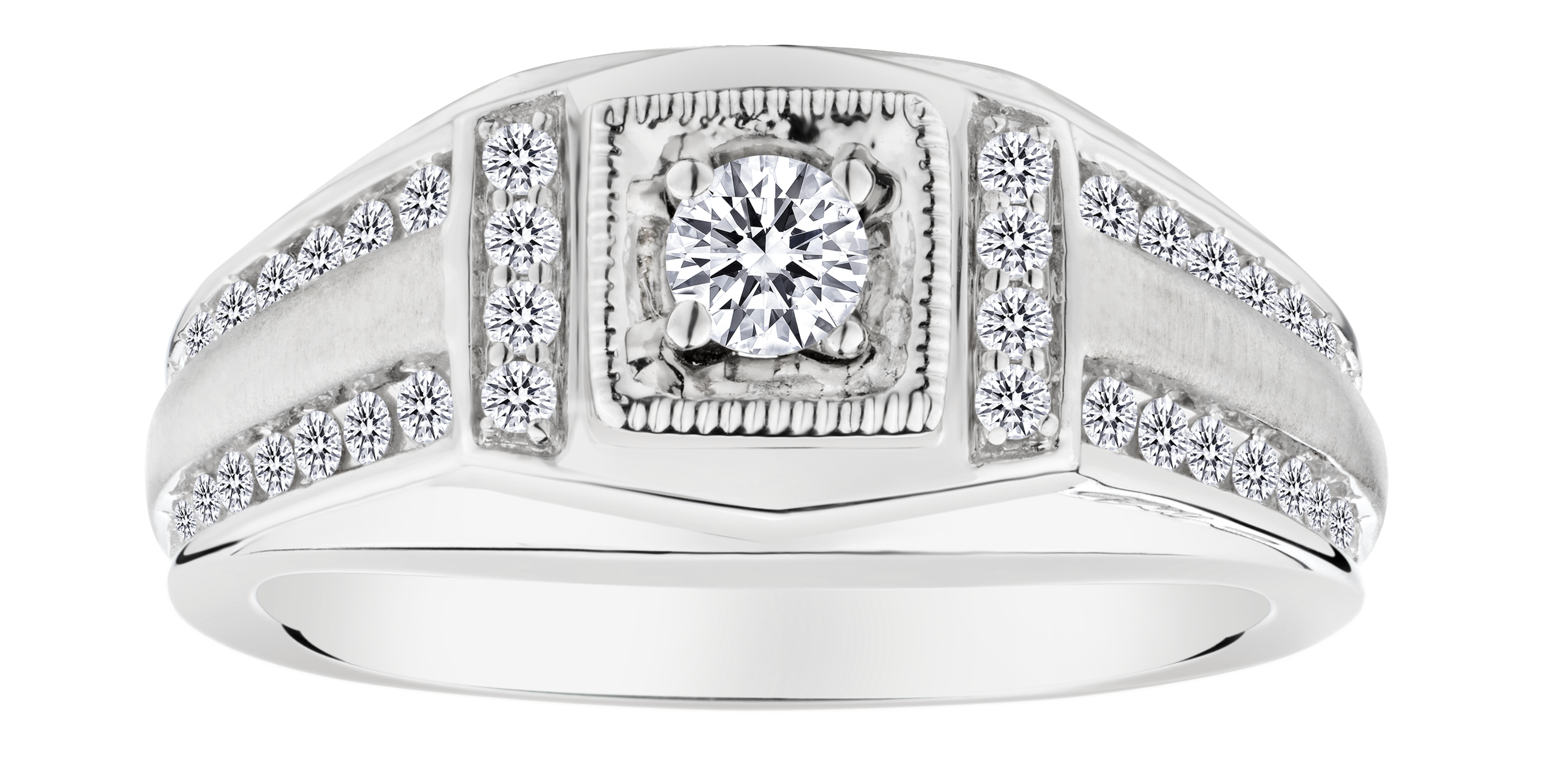 .63 Carat of Diamonds Gentleman's Ring, 10kt White Gold.....................NOW