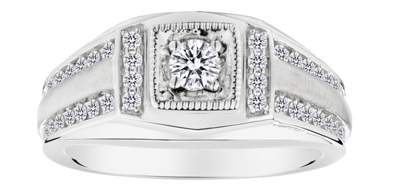 .63 Carat of Diamonds Gentleman's Ring, 10kt White Gold.....................NOW