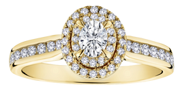.63 Carat of Diamonds Halo Engagement Ring, 14kt Yellow Gold.....................NOW