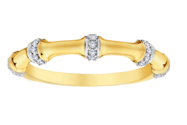.12 Carat Of Diamonds "Bamboo" Ring, 10kt Yellow Gold.....................NOW