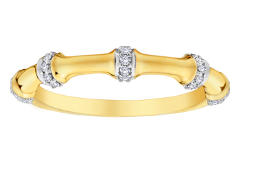 .12 Carat Of Diamonds "Bamboo" Ring, 10kt Yellow Gold.....................NOW - Griffin Jewellery Designs