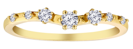 .25 Carat of Diamonds "7 Stone" Ring, 14kt Yellow Gold.....................NOW