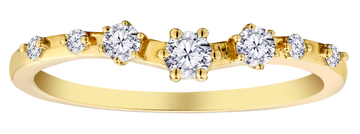 .25 Carat of Diamonds "7 Stone" Ring, 14kt Yellow Gold.....................NOW