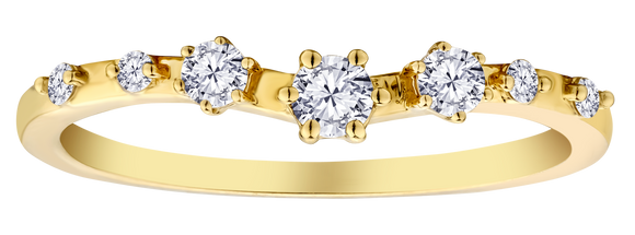 .25 Carat of Diamonds "7 Stone" Ring, 14kt Yellow Gold.....................NOW